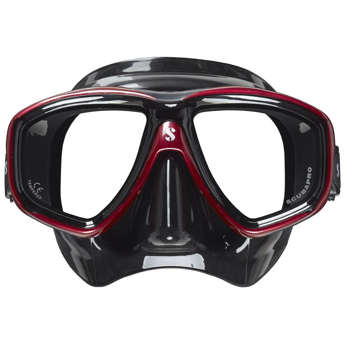Scubapro Flux Low-Volume Twin Lens Scuba Diving Mask-Metallic Red-