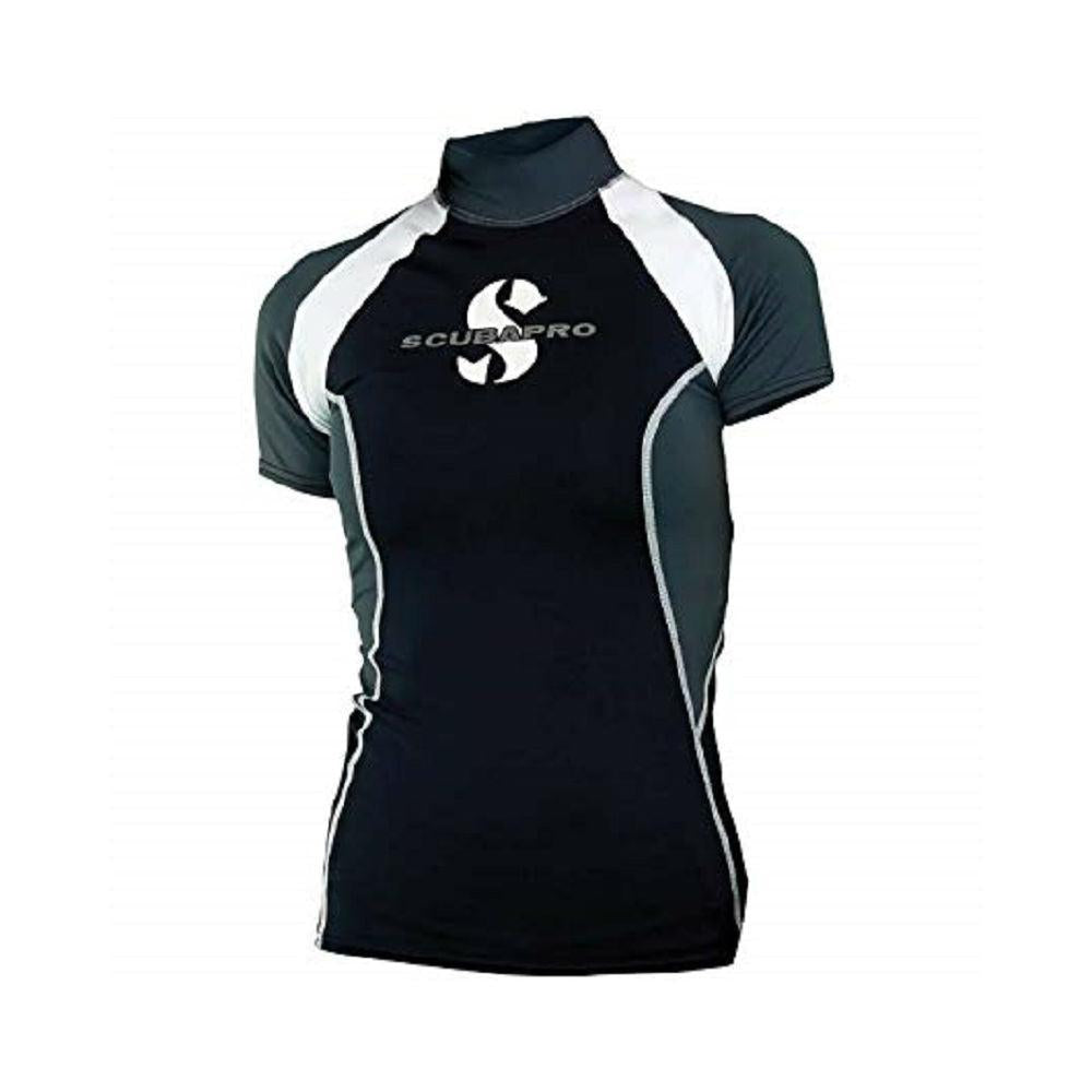 Scubapro Graph T-Flex Rash Guard Womens, Short Sleeve (UPF80)-Graphite-S-