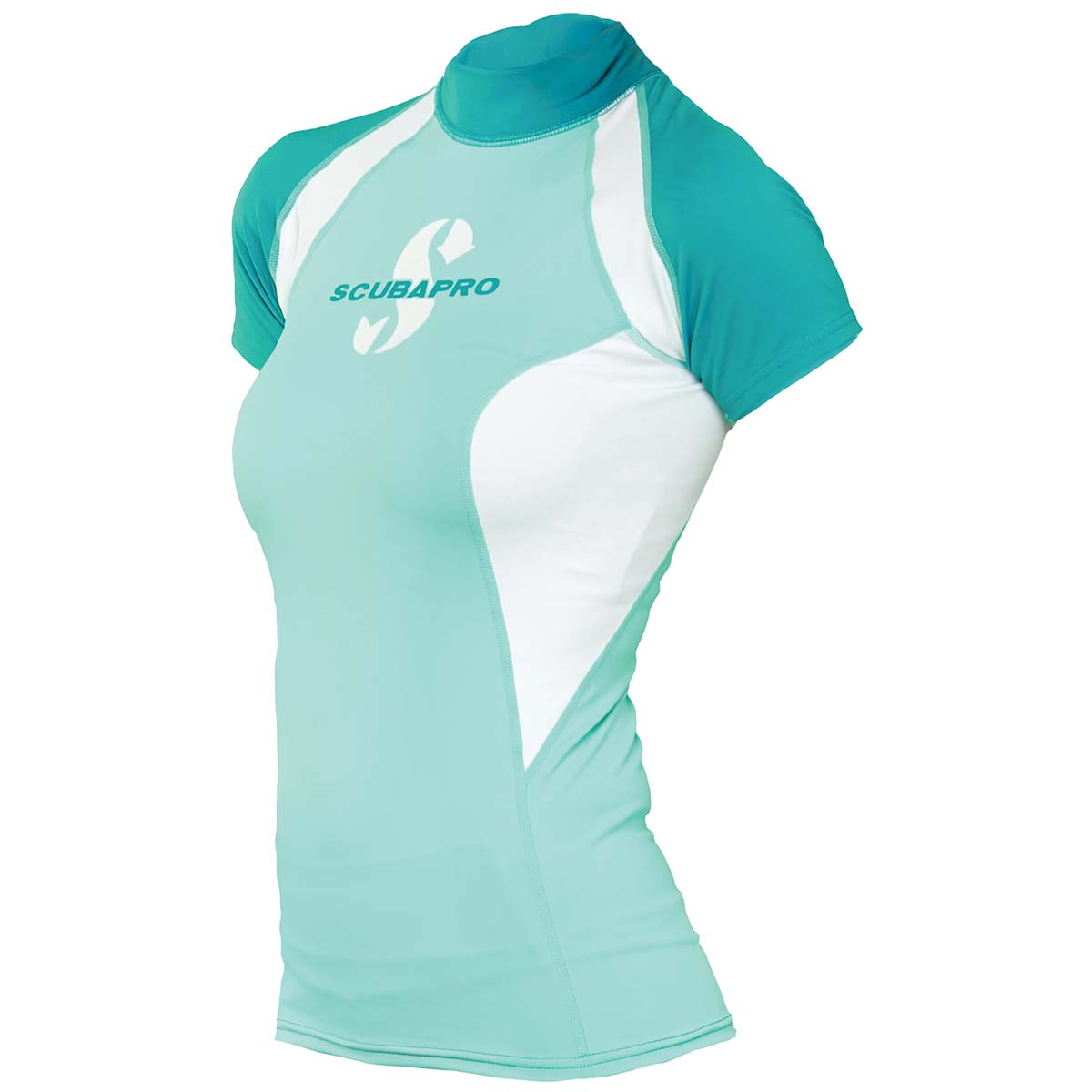 Scubapro Graph T-Flex Rash Guard Womens, Short Sleeve (UPF80)-Teal-M-