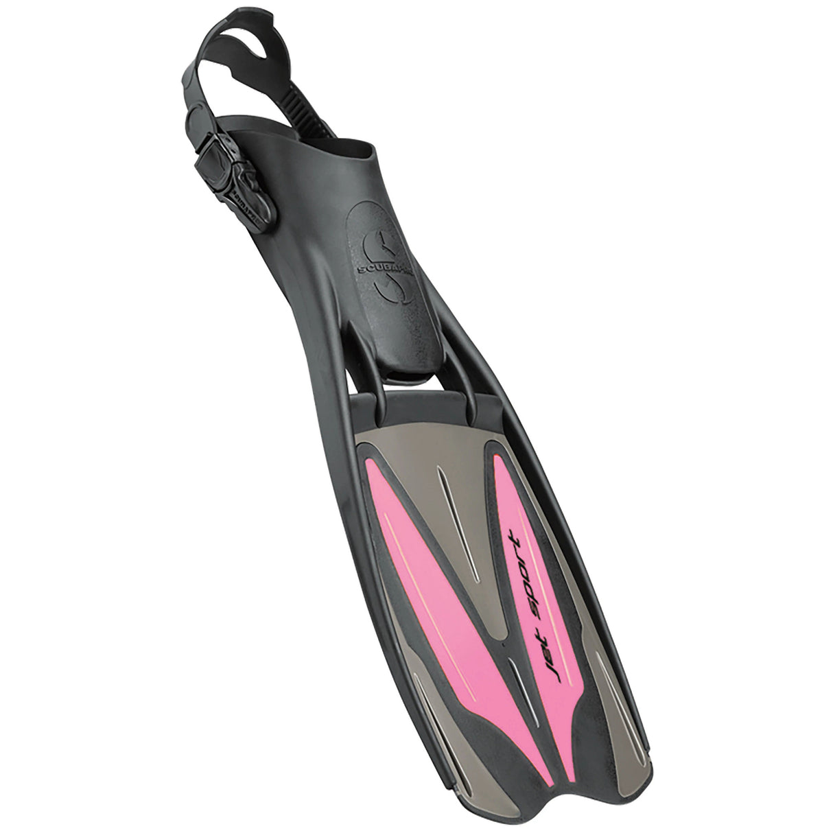 Scubapro Jet Sport Adjustable Open Heel Scuba Diving Fin-Black/Pink-XS (5-6)-
