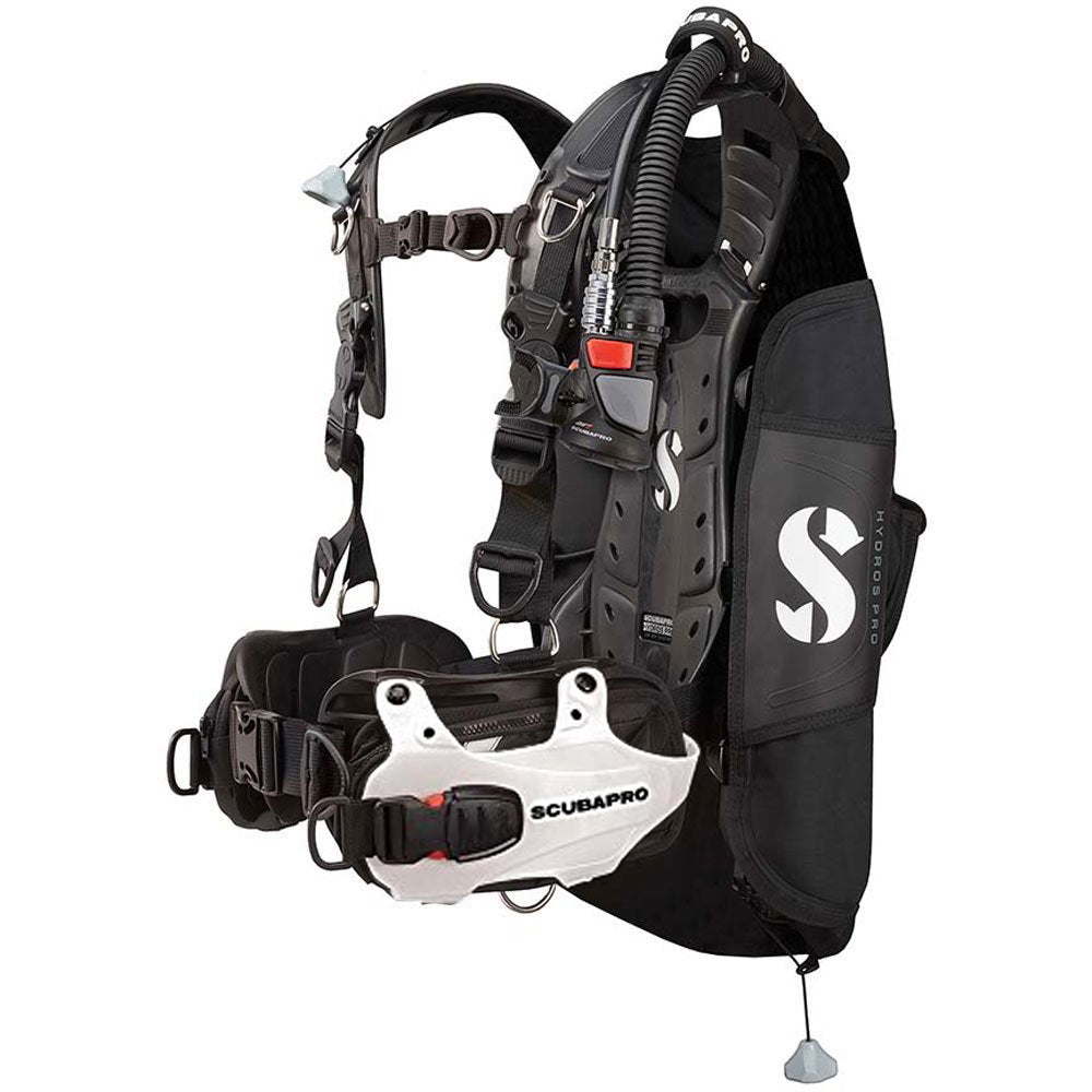 Scubapro Men's Hydros Pro 5th Gen. Air2 BCD with Color Kit Installed-White-S-