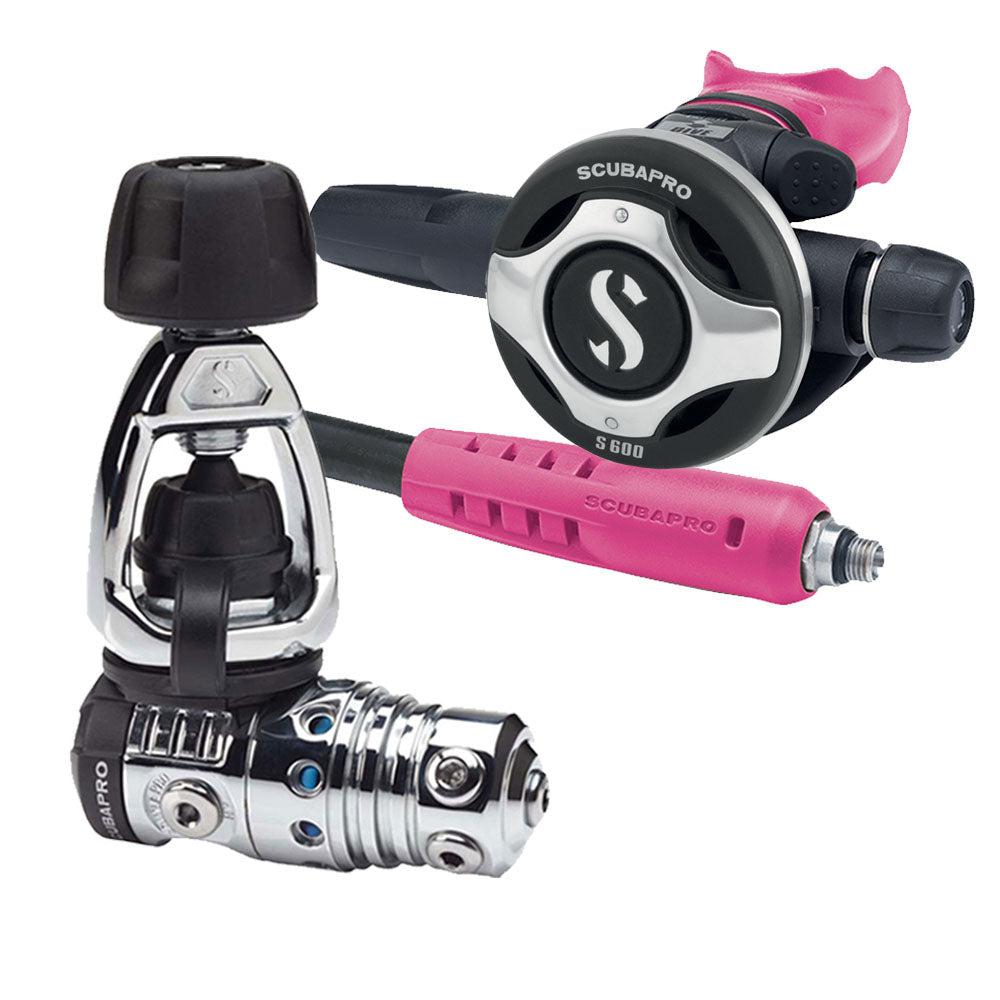 Scubapro MK25 EVO/S600 Dive Regulator with Mouthpiece & Hose Protector-Pink-YOKE-