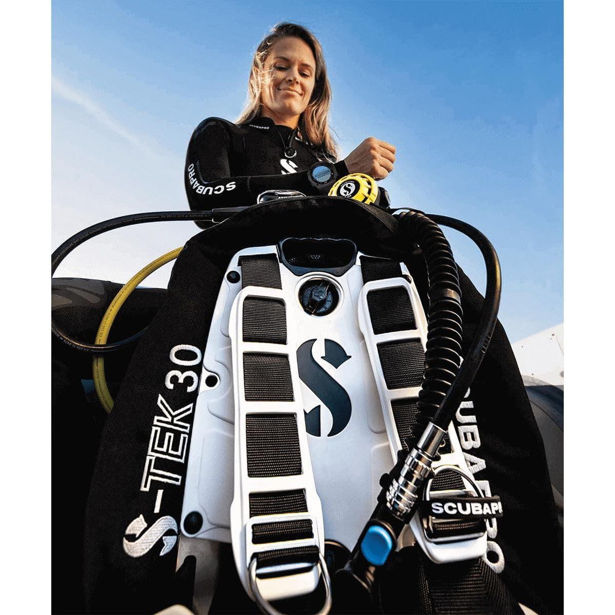 Scubapro S-TEK Donut Wing 30 + S-TEK Pro Harness SS + Single Tank Adapter + Back Shoulder Waist Pad (Color Kit Installed)-