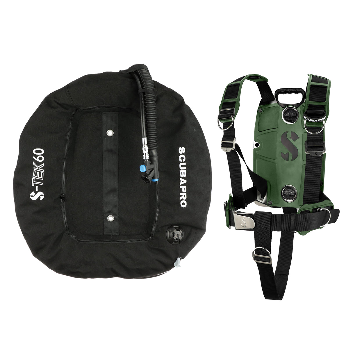 Scubapro S-TEK Donut Wing + S-TEK Pro Harness SS + Back Shoulder Waist Pad-