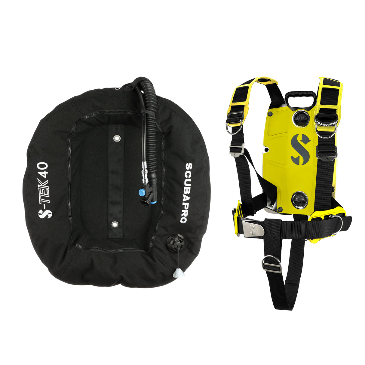 Scubapro S-TEK Donut Wing + S-TEK Pro Harness SS + Back Shoulder Waist Pad-