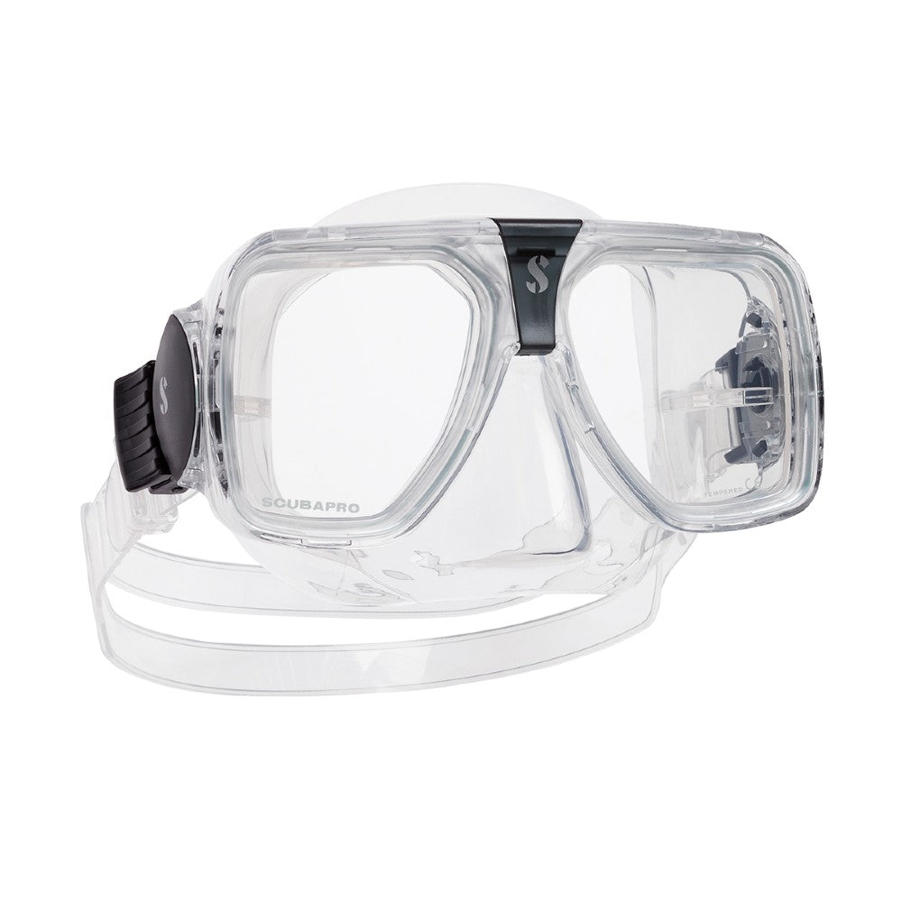 Scubapro Solara Low-Volume Dual Lens Scuba Diving Mask-Clear/Gray-Clear-