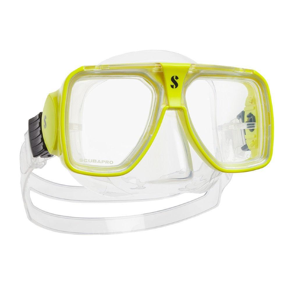Scubapro Solara Low-Volume Dual Lens Scuba Diving Mask-Yellow-Clear-