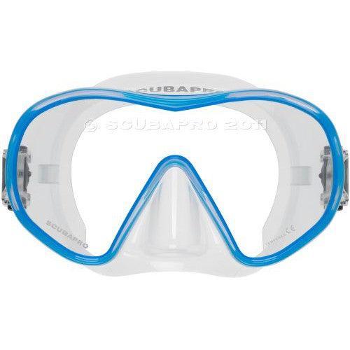 Scubapro Solo Low-Volume Frameless Scuba Diving Mask-Clear/Blue-