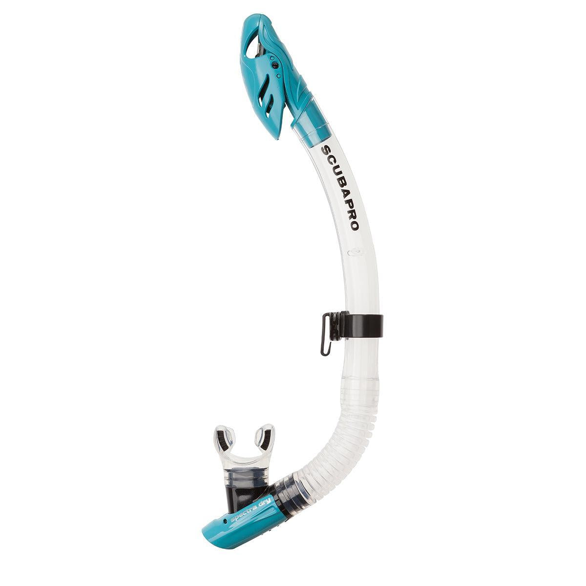 Scubapro Spectra Dry Scuba Diving Snorkel-Clear/Turquoise-