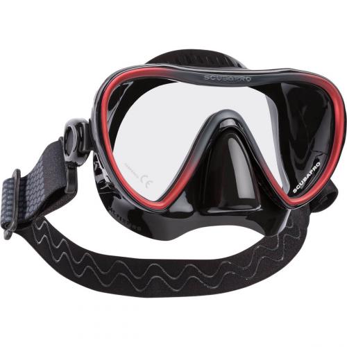 Scubapro Synergy 2 Trufit Scuba Diving Mask w/ Comfort Strap-Black/Redw/comfortstrap-Black-