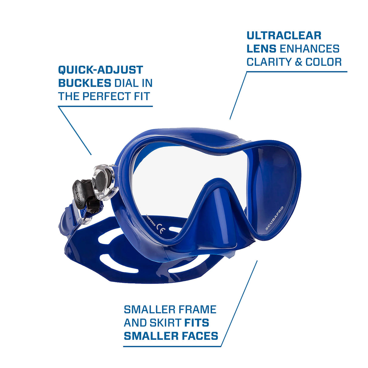 Scubapro Trinidad 3 Low-Volume Single Lens Scuba Diving Mask-