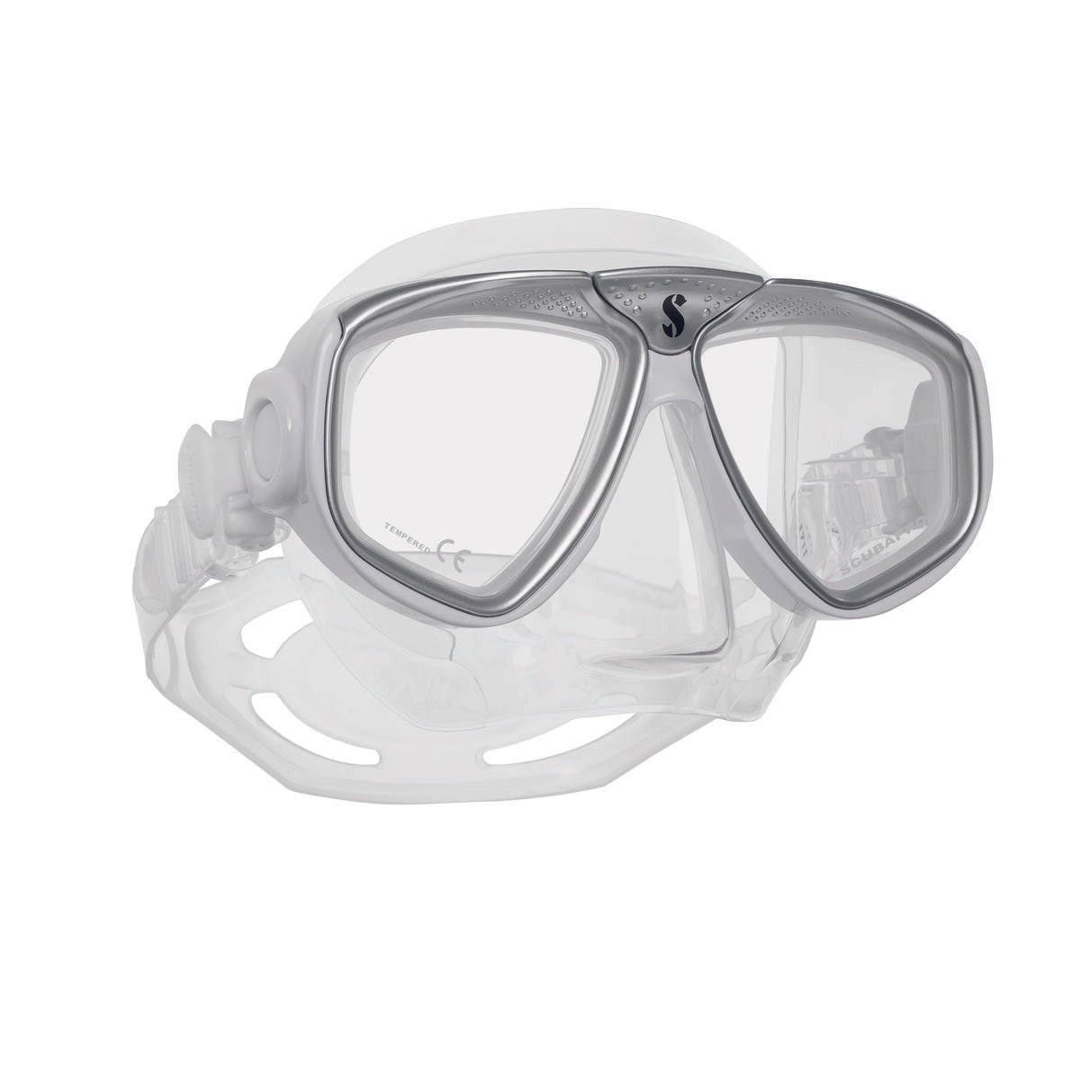 Scubapro Zoom Low-Volume Dual Lens Scuba Diving Mask-Clear Silicone/White Silver-