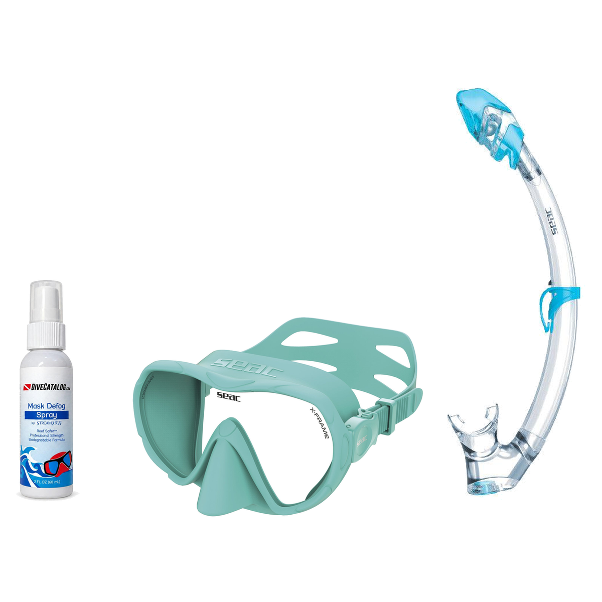 Seac Mask + Snorkel Package – X-Frame Mask + Reverse Dry Snorkel + Free Mask Defog Spray — Tiffany, Seac Tribe Dry Scuba Div…