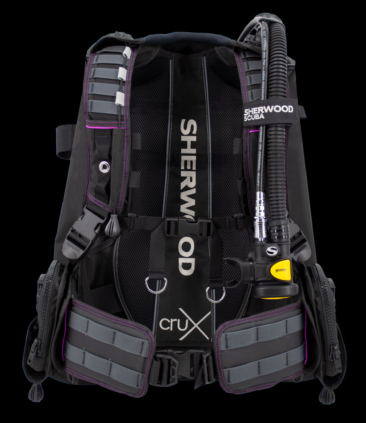 Sherwood Diving Crux BCD Buoyancy Compensator Style #50-Magenta-XL-Paired with Gemini