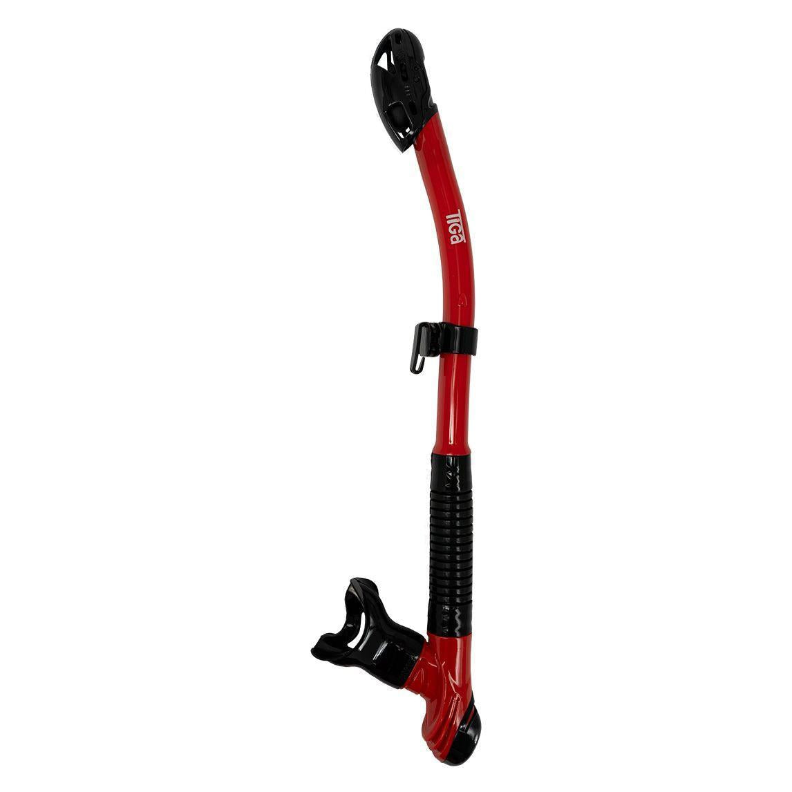 Sherwood Tiga Dry Snorkel-Red Black Silicone-