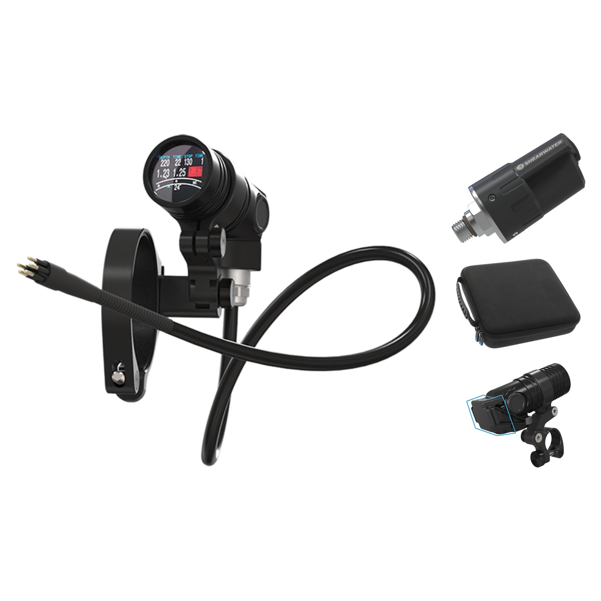 Shearwater NERD 2 Dive Computer + Swift Transmitter + EVA Case + Charging Clip Package