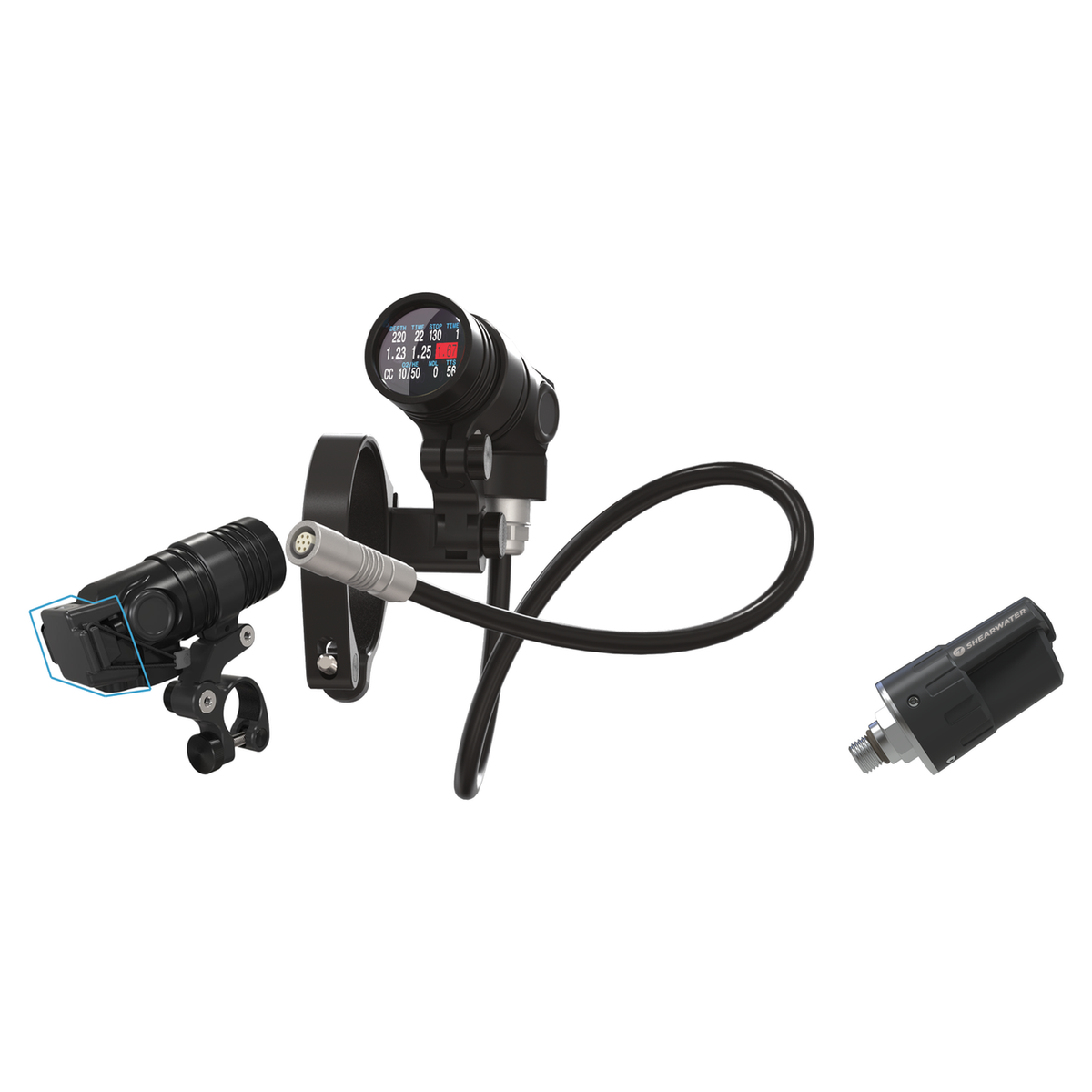 Shearwater NERD 2 Dive Computer + Swift Transmitter + Charging Clip Package — Fischer