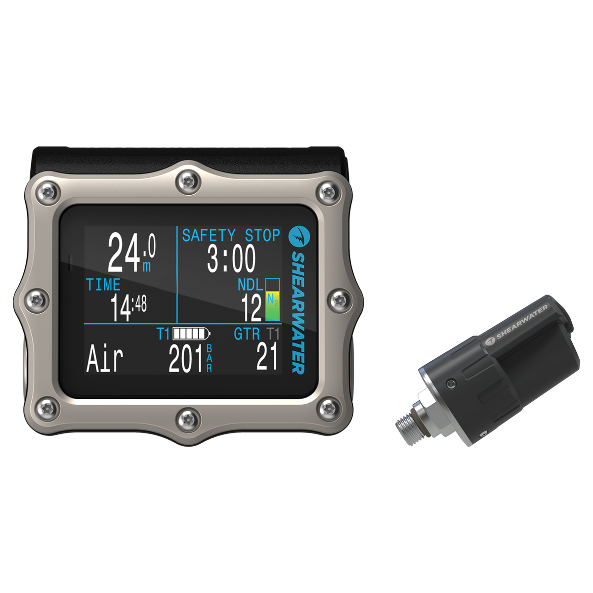 Shearwater Perdix 2 Ti Dive Computer + Swift Transmitter Package — includes Shearwater Perdix 2 Ti Dive Computer, Shearwater…