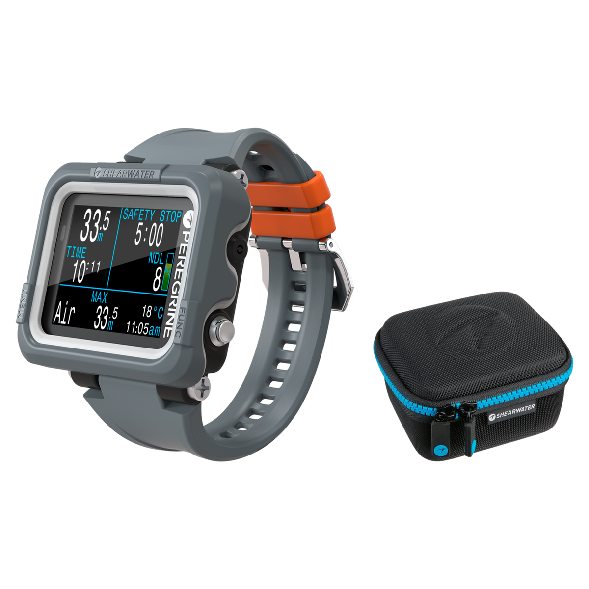 Shearwater Peregrine Dive Computer + EVA Travel Case Package — Adventures Dark