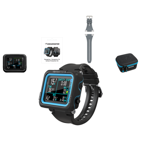 Shearwater Peregrine Dive Computer + EVA Travel Case + Screen Protectors + Silicone Case + Strap Kit Package