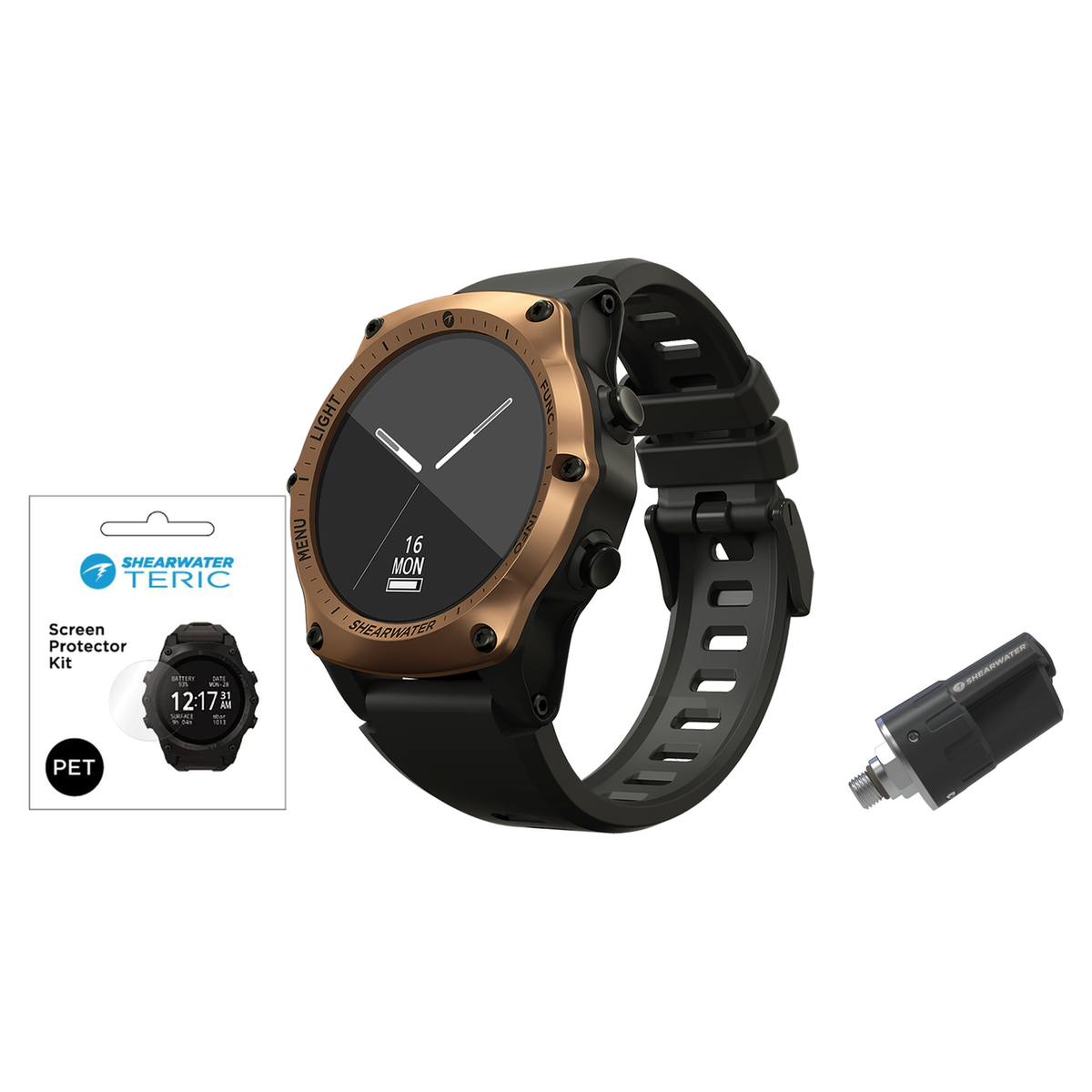 Shearwater Teric Dive Computer + Swift Transmitter + Screen Protectors Package — Bronze