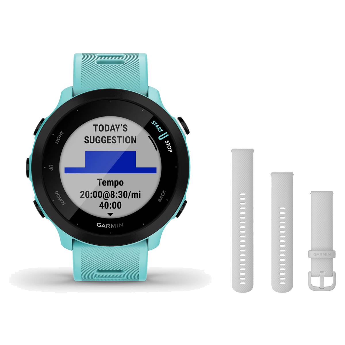 Garmin Forerunner 55 Smartwatch + Quick Release 20mm Band Package — includes Garmin Forerunner 55 GPS Running Smartwatch, Ga…