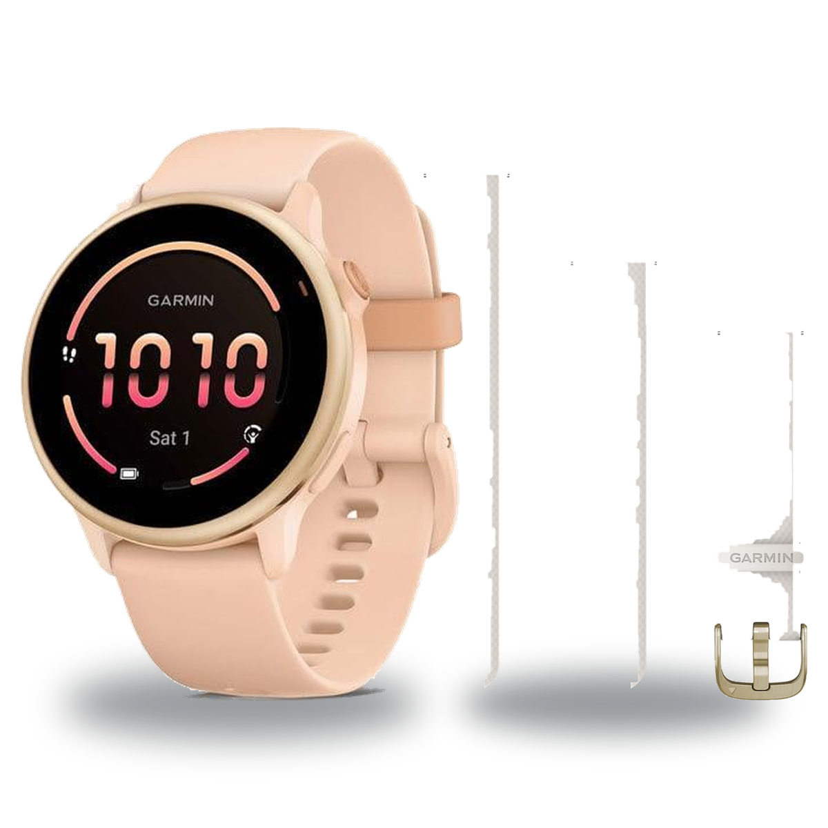 Garmin vivoactive 6 Smartwatch + Quick Release 20mm Band Package — Metallic Pink Dawn