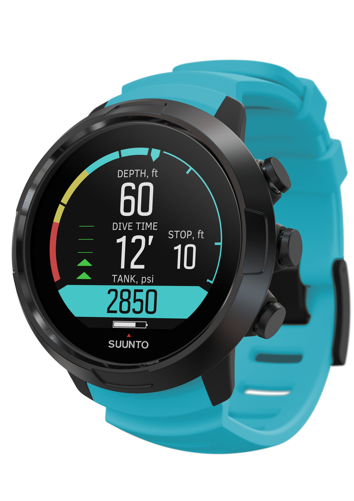 Suunto D5 Wrist Dive Computer with USB Cable-Aqua Blue-