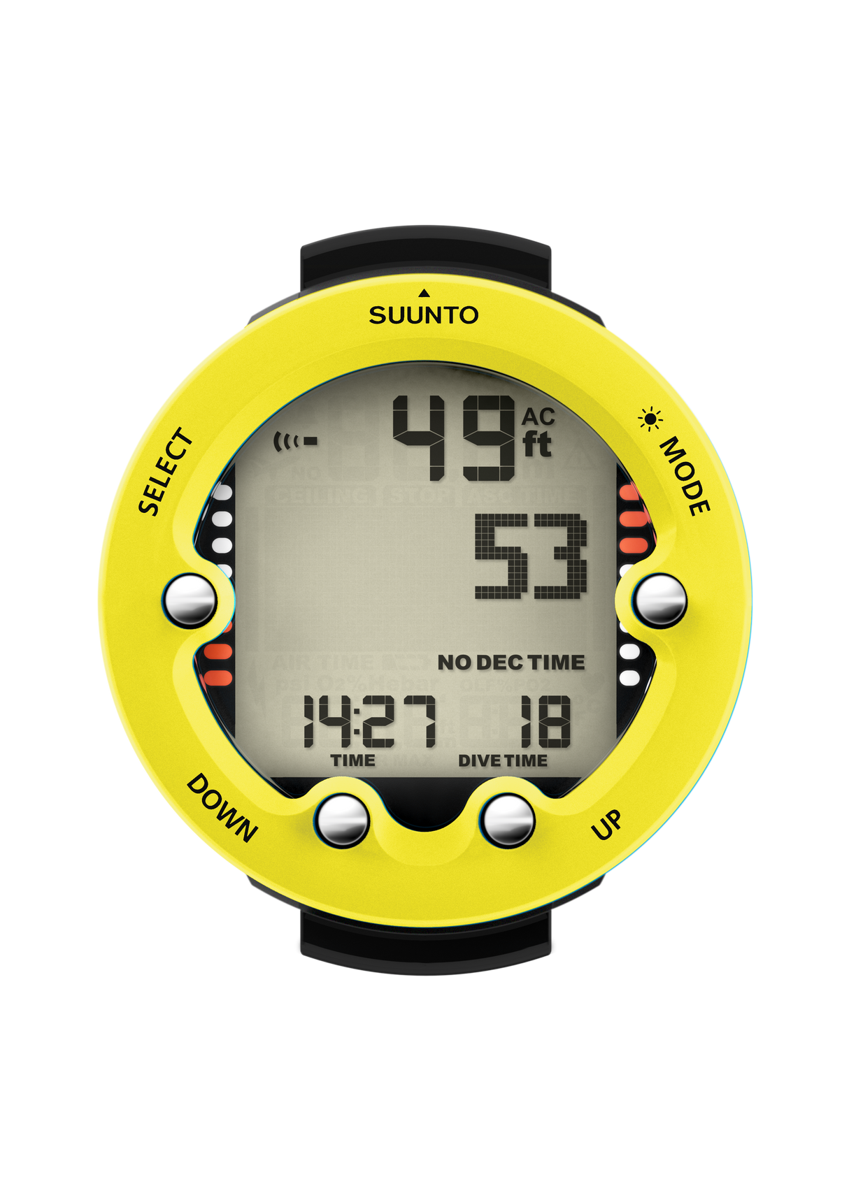 Suunto Zoop Novo Wrist Dive Computer-Lemon Yellow-