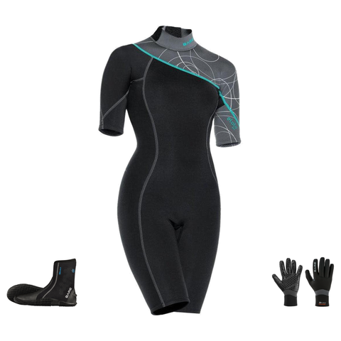 Bare Elate 2mm Warm Water Package – Womens Shorty + Gloves + Boots