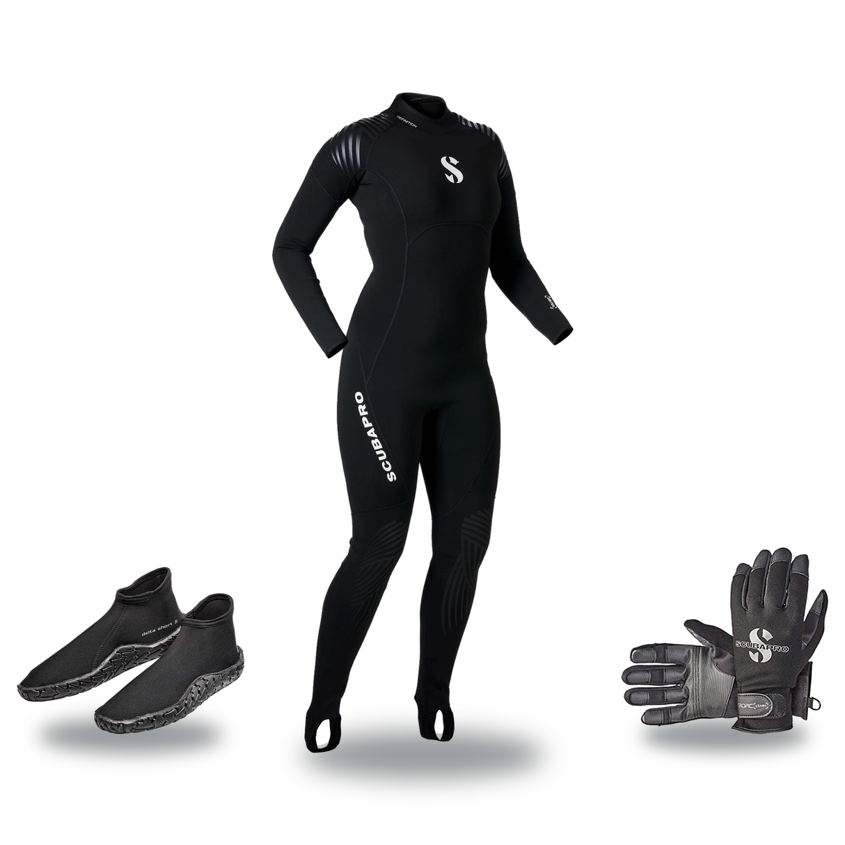 Scubapro Definition 1mm Warm Water Package – Womens Wetsuit + Gloves + Boots — includes Scubapro Definition Steamer 1 mm Wom…