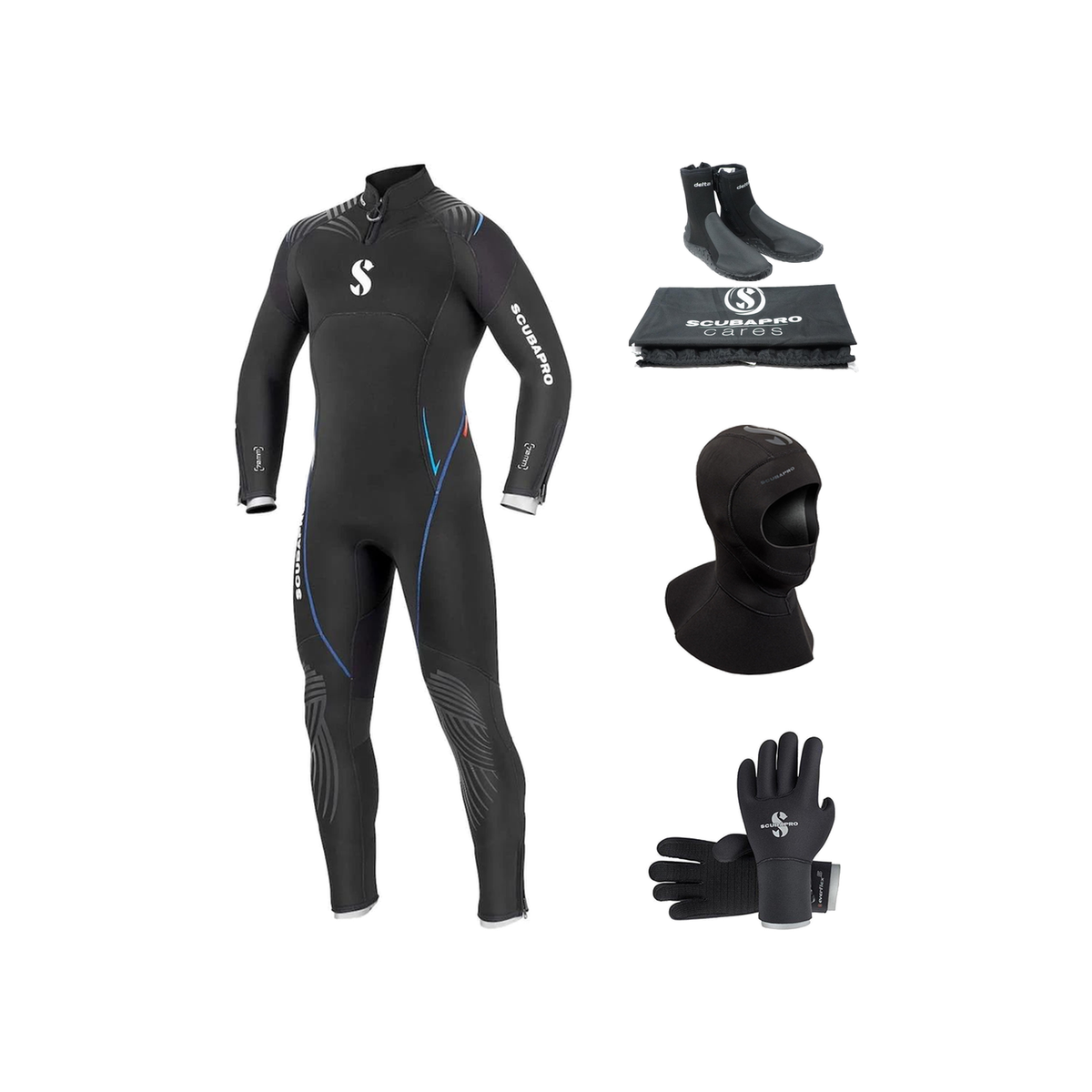 Scubapro Definition 7mm Thermal Package – Mens Wetsuit + Hood + Gloves + Boots — includes Scubapro Definition Steamer 7mm Me…