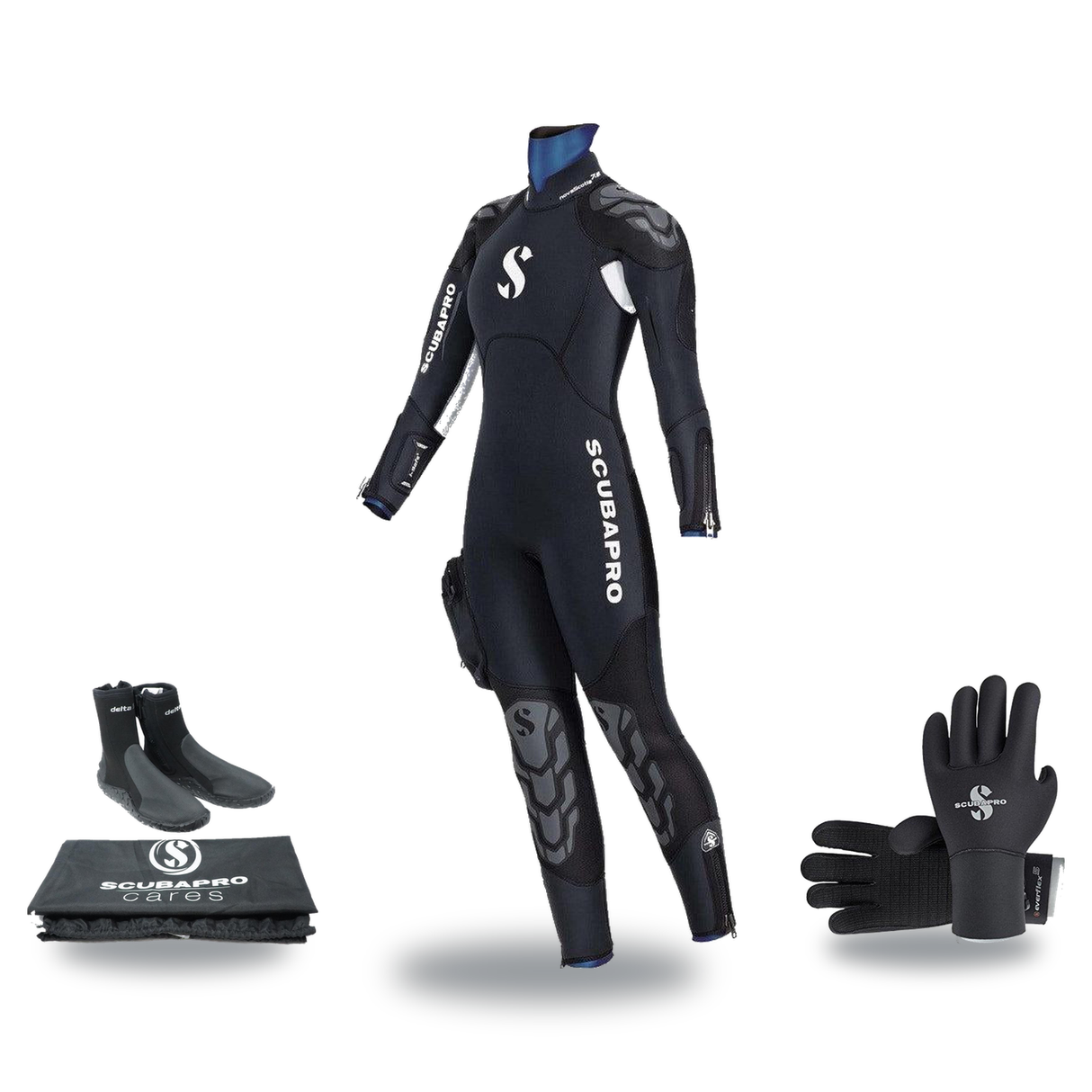 Scubapro Novascotia 7.5mm Semi-Dry Thermal Package – Womens Hooded Wetsuit + Gloves + Boots — includes Scubapro Novascotia S…