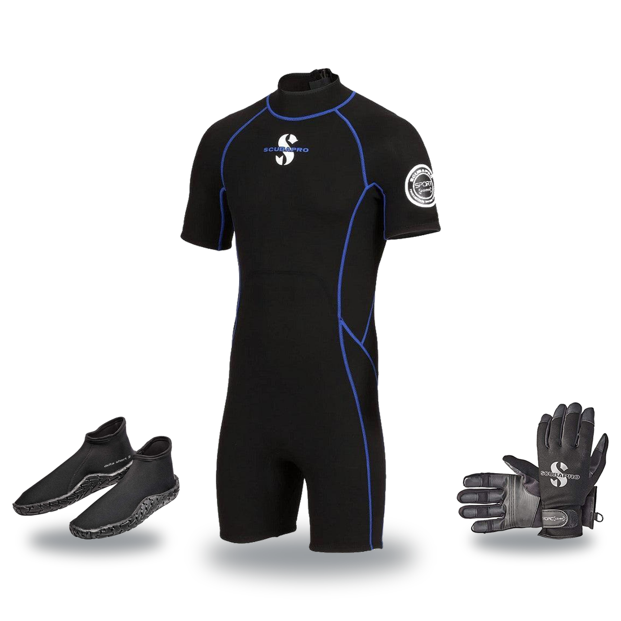 Scubapro Sport 2mm Warm Water Package – Mens Shorty + Gloves + Boots — includes Scubapro Sport Shorty 2 MM Men Shorty Scuba…