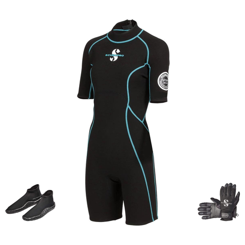Scubapro Sport 2mm Warm Water Package – Womens Shorty + Gloves + Boots