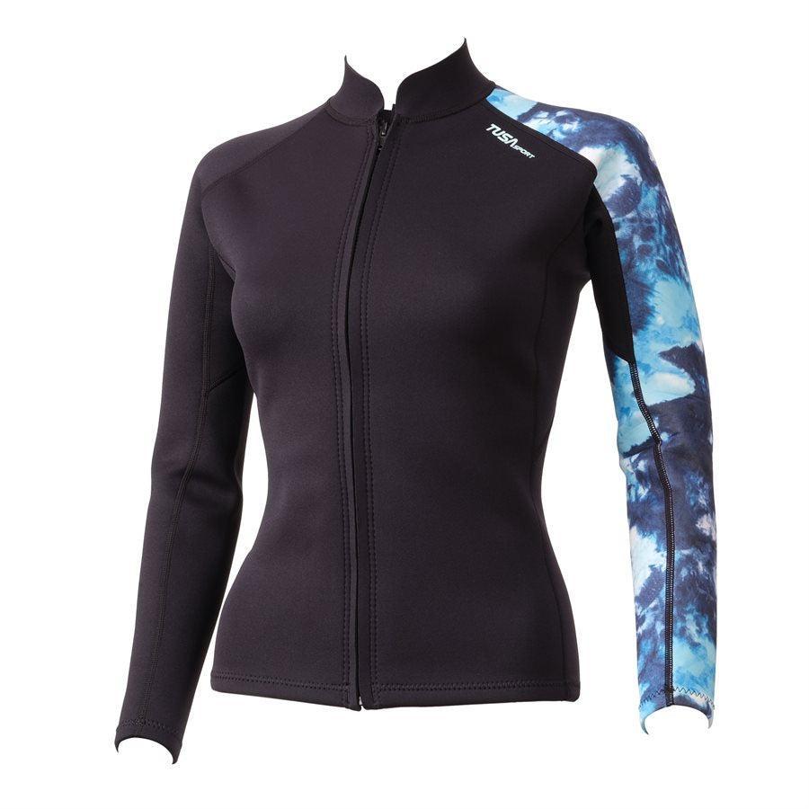 Tusa 2MM Wetsuit Top For Women-Black-2XL-
