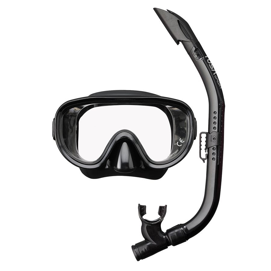Tusa Adult M/S Snorkeling Combo (UM11/UN0103) Eco Pkg-Black/Black-