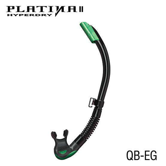 Tusa Platina Hyperdry II Scuba Diving Snorkel-Black/Energy Green-