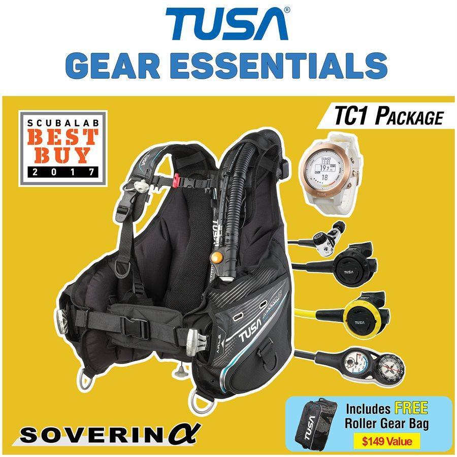 Tusa Soverin Alpha TC1 Diving Package-White-XS-