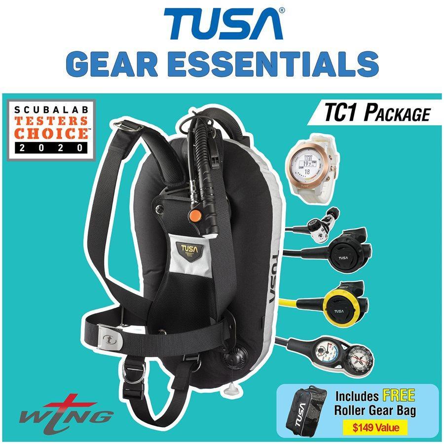Tusa T-Wing TC1 Scuba Diving Package-White-