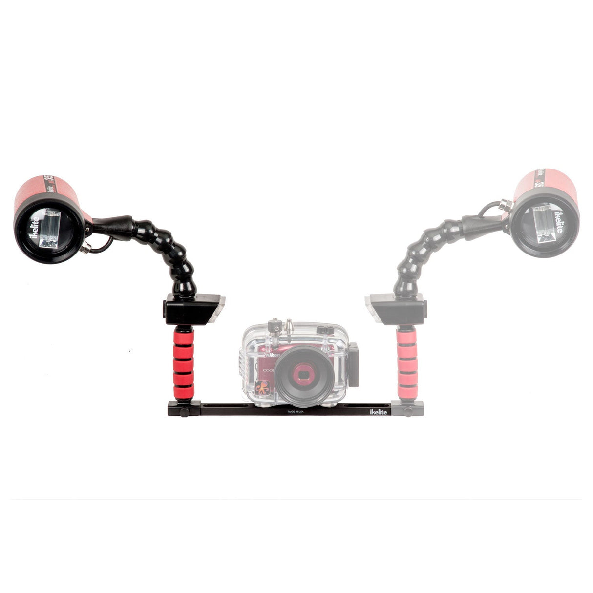 Used Ikelite 4035 Auto Flash AF35 Kit, Left Hand Flash Kit with Single Tray Guide, ISO 100, Feet: 28 Surface, 16 Underwater (Red)-