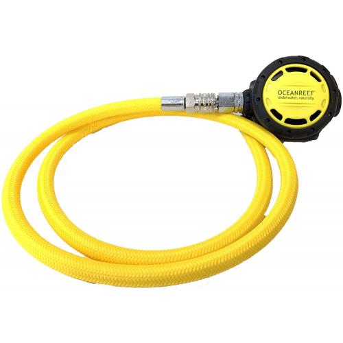 Used Ocean Reef Octopus -Secondary Regulator with Quick Connection Hose Color Yellow-Like New-