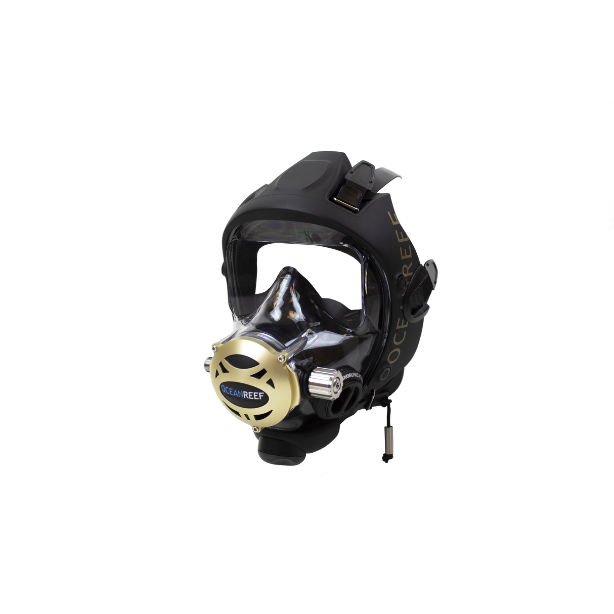 Used Ocean Reef Predator Extender-Diving Full Face Mask with INT 2nd Stage, Surface Air Valve & Hose-New SS Adj Knob-