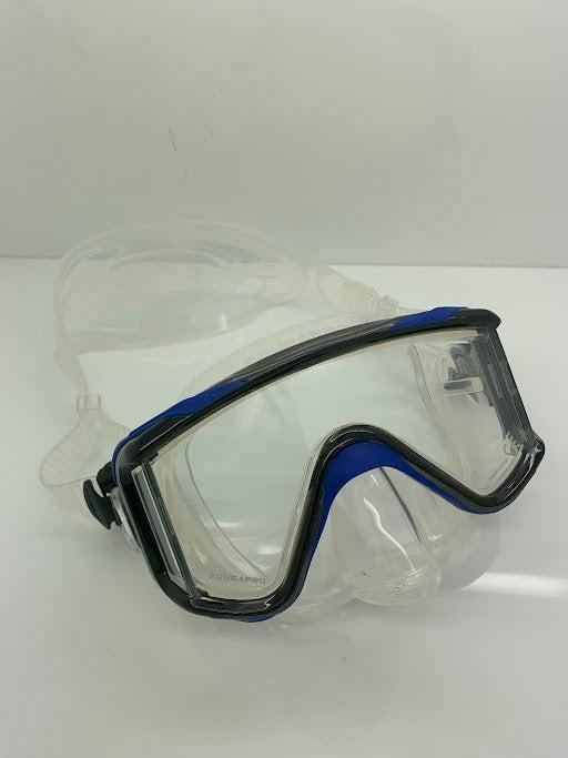 Used Scubapro Crystal Vu Plus Dive Mask W/Purge-Black/Blue-Very Good-