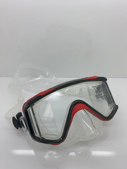 Used Scubapro Crystal Vu Plus Dive Mask W/Purge-Red/Gray-Like New-