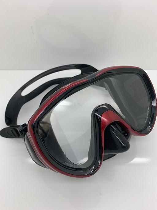 Used Scubapro Flux Dive Mask-Metallic Red/Black Skirt-Like New-