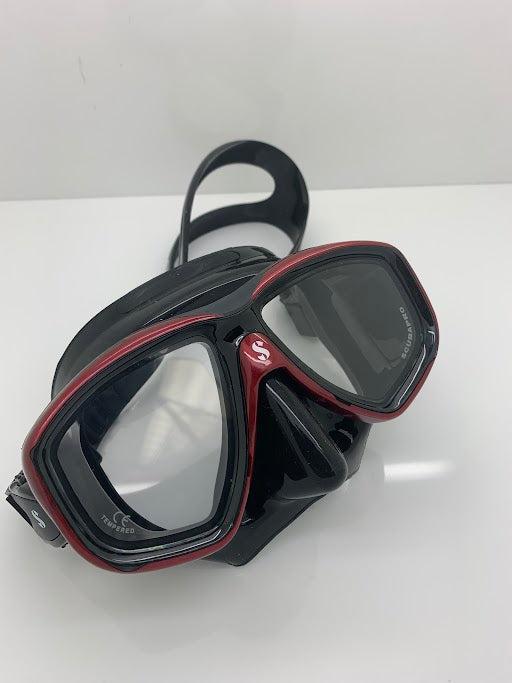 Used Scubapro Flux Twin Dive Mask-Metallic Red (Black Skirt)-Like New-