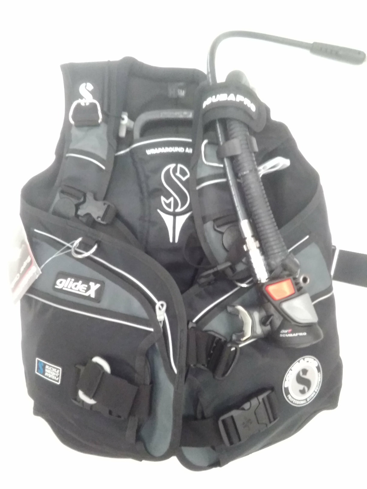 Used Scubapro Glide X BCD with Air2 5th Gen-Black-S-