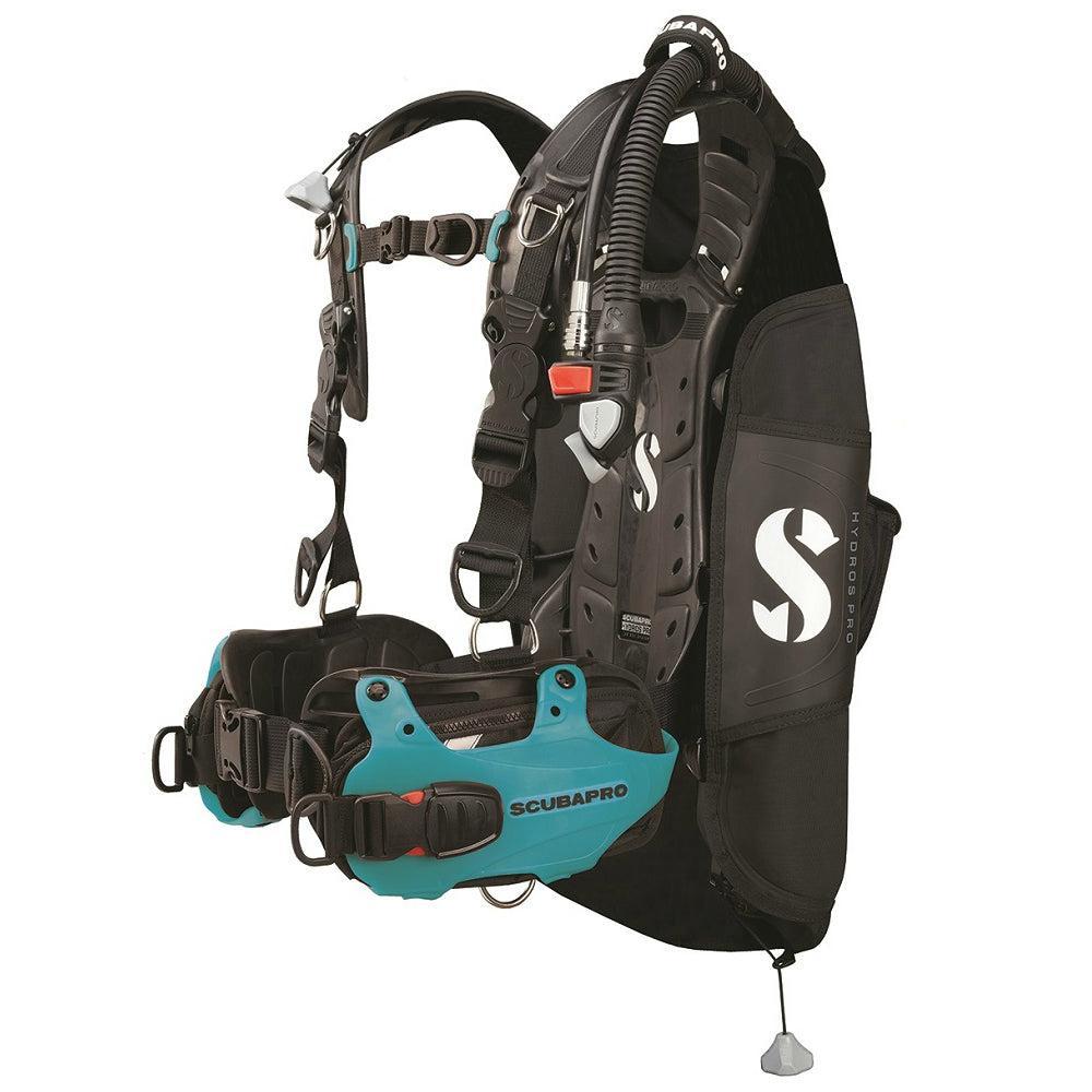 Scubapro Hydros Pro BCD with BPI - Mens with Color Kit Installed-Turquiose-S-