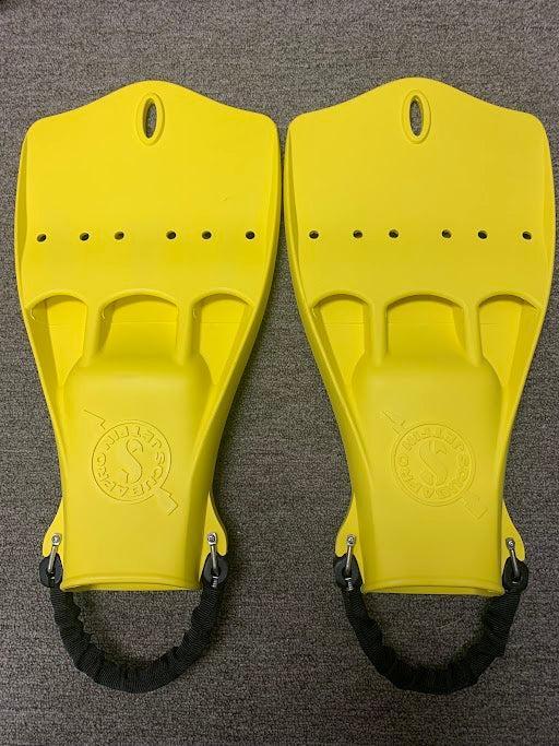 Used Scubapro Jet W/Spring Heel Strap-Yellow-L-Like New